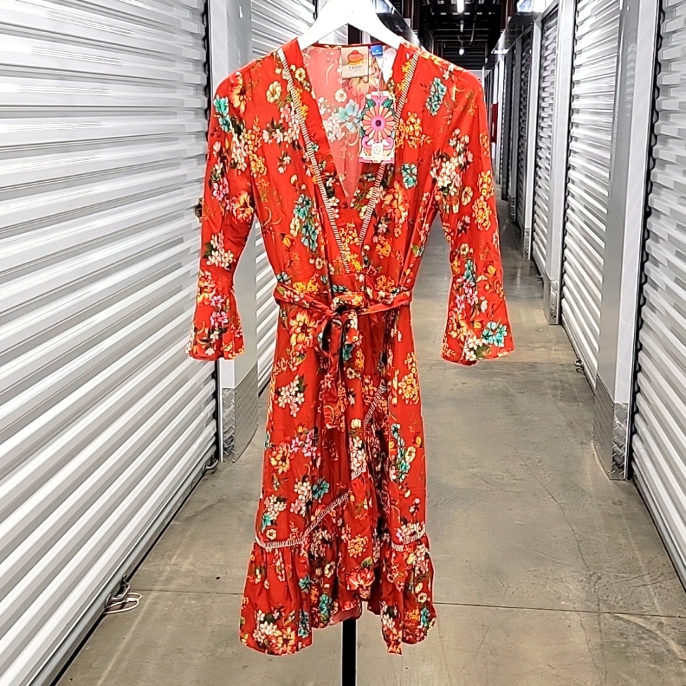 Farm Rio x Anthropologie Floral Wrap Dress - Picture 4 of 12